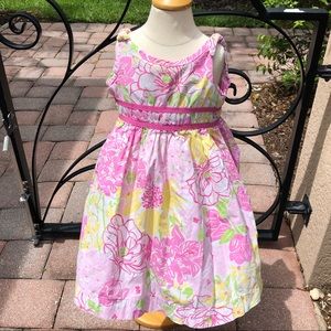 Lilly Pulitzer Pink and Yellow Floral Kids Dress